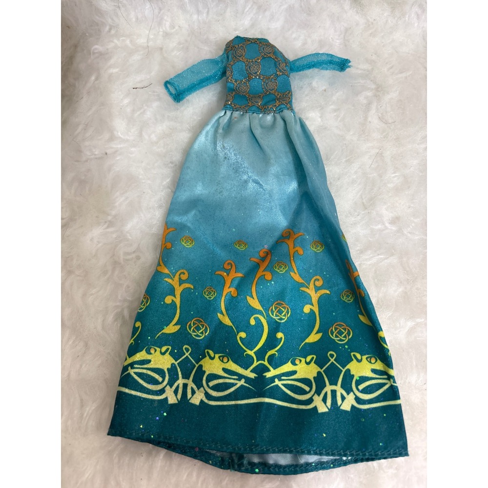 Disney Merida Doll Dress Brave Teal Blue Gold Celtic Bear Gown Outfit Excellent